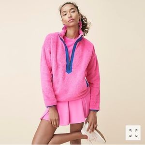 NWT J Crew Superplush Sherpa Half Zip Pullover